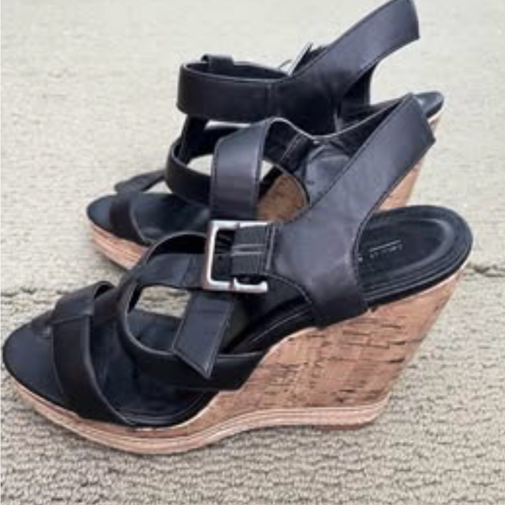 Call It Spring Black Wedge Sandals